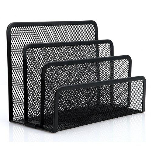 Sort mesh brev sorterer post business dokument bakke skrivebord kontor fil organizer holder