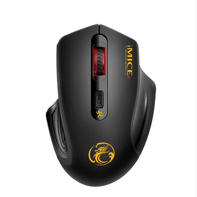 Imice usb draadloze muis 2.4 ghz ergonomische muis voor laptop pc muis 2000 dpi verstelbare usb 3.0 ontvanger optische computermuis: Zwart