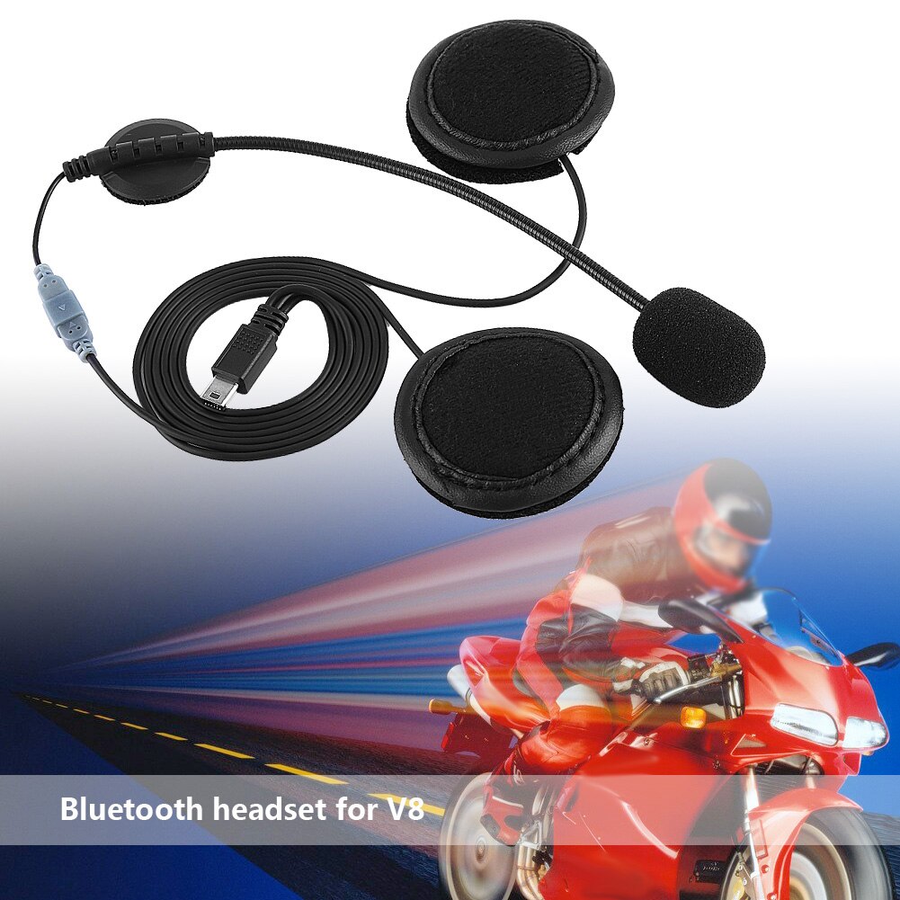 Tillbehör bluetooth headset hörlursmikrofon för  v8 motorcykelhjälm intercom brusreducerande mikrofon