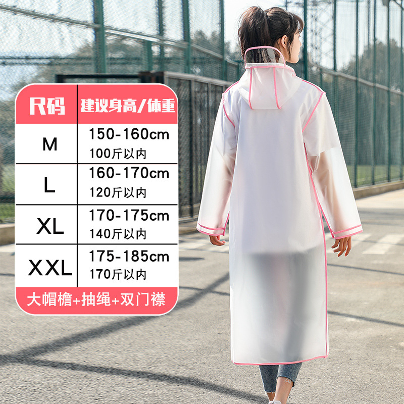 Chubasquero transparente para hombre y mujer, Impermeable, a prueba de viento, para una sola persona, para viaje ambiental: pink / XXL