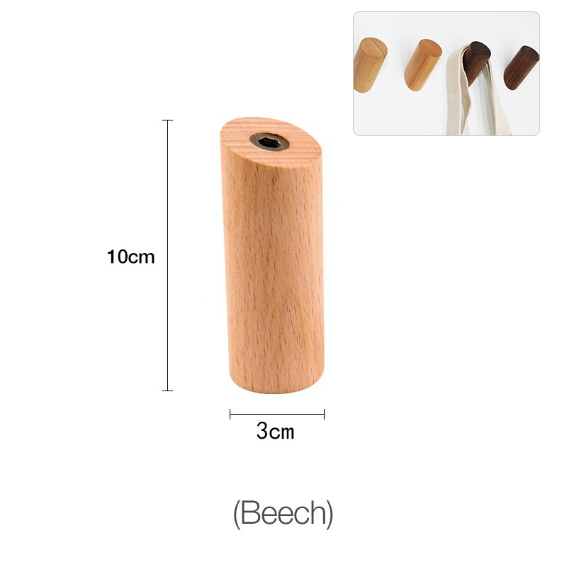 1 stk massivt træ håndklæde knage væg dekorative kroge håndklædeholder single organizer bøjler multifunktionelle kroge: H04