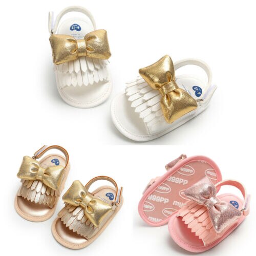 Sandales à nœuds pour bébés filles | Chaussures à talons plats, chaussures de fête d'été, pour bébés filles,