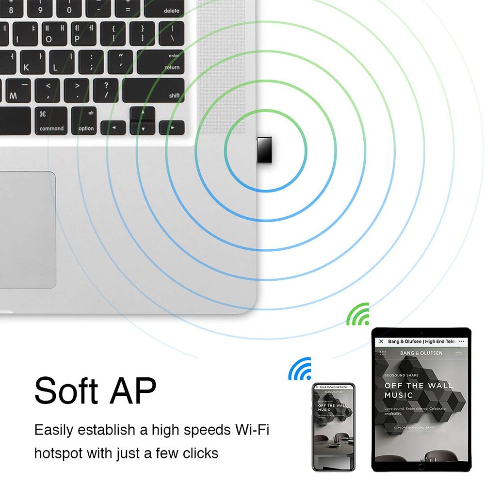 Draadloze AC600Mbps Usb WiFi5 Adapter 5G/2.4Ghz Wifi Dongle Voor Desktop/Laptop Nano Compatibel Met Windows xp/7/8/8.1/10 Mac Os