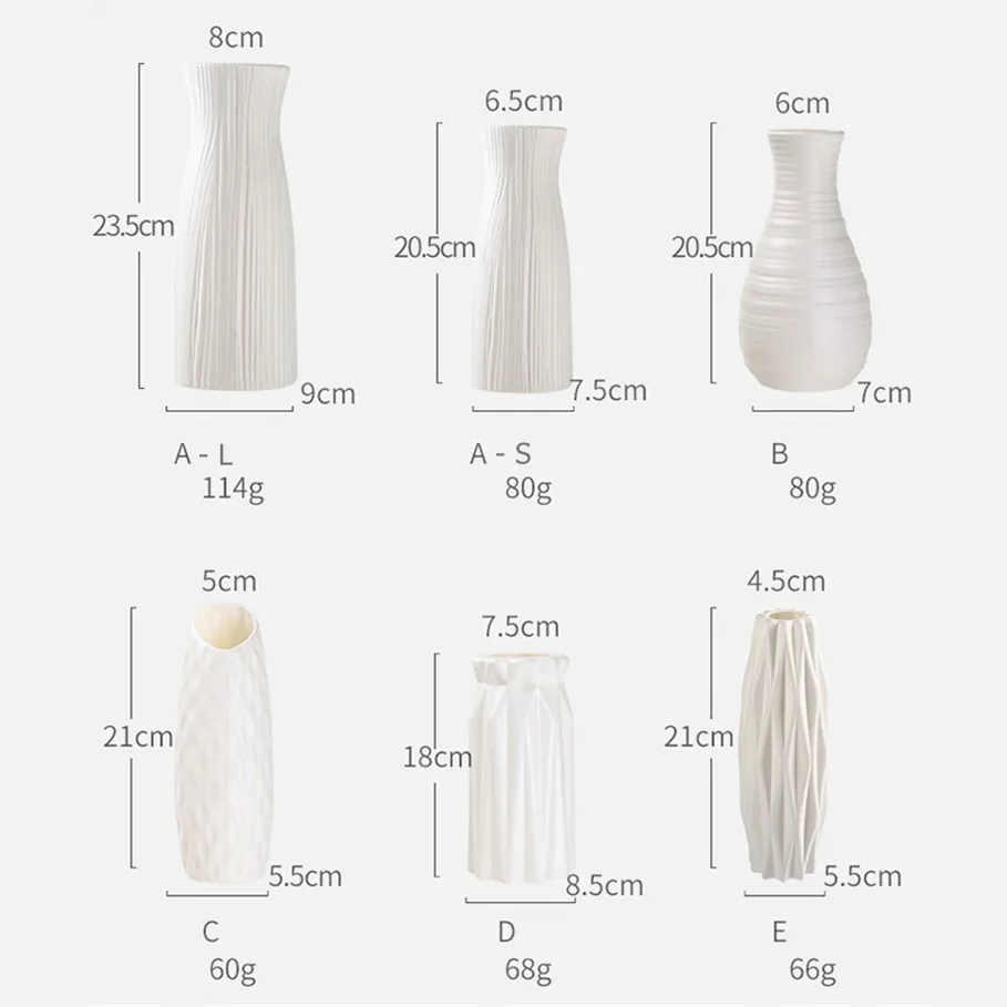 Vase en plastique nordique simple, petit pot de fleur frais, bouteille de rangement pour fleurs, salon, décorations pour la maison moderne, ornements, 1pc