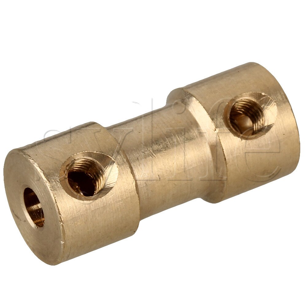2 x Solid Brass Coupling Shaft Motor Coupler 2.3mm-3mm Motor Connector + Screws