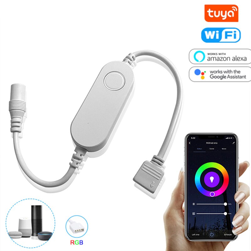 Tuya WiFi Smart LED Strip Light Controller RGB 4pin 5-24V APP Remote Voice Control Compatible Alexa Echo Google Home IFTTT