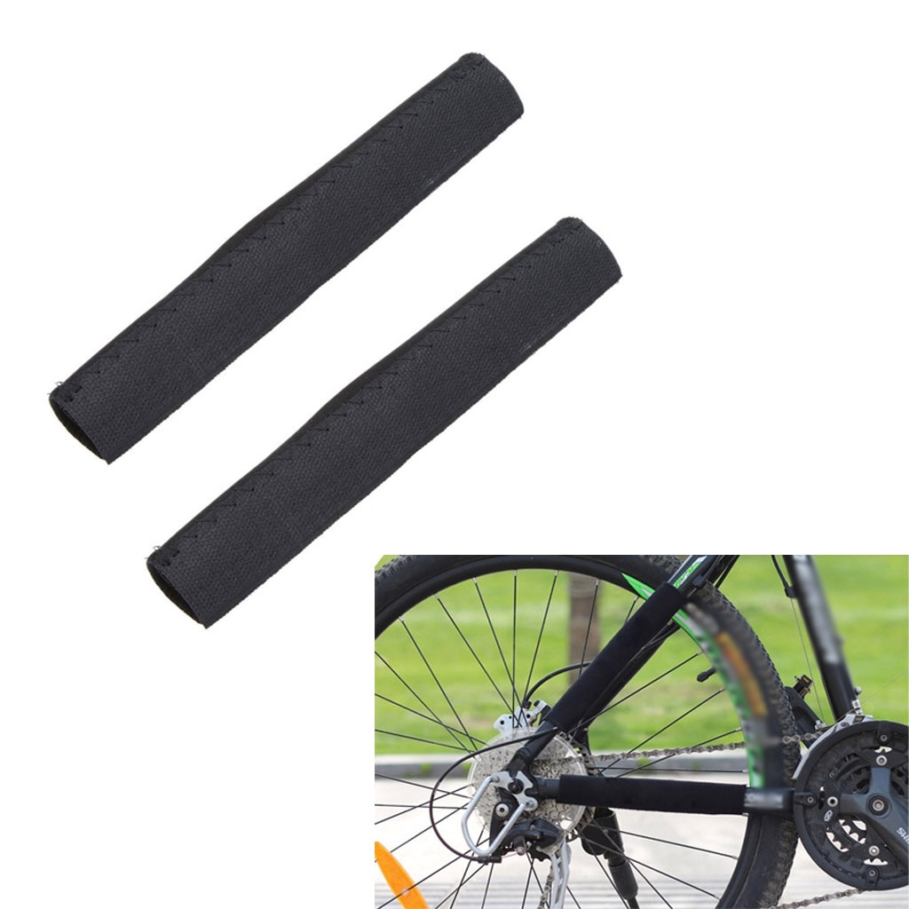 2 stk kædeholderbeskytter cykelstel dækning kædeholder cykeludstyr cykelkomponent kæde ærme sort