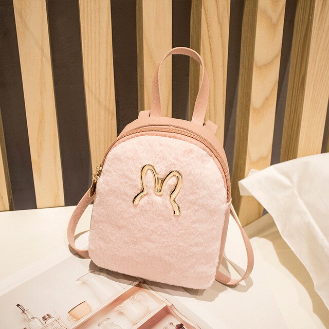 Vento Marea Mini Rucksack Für Mädchen Adrette Kleine Schulter Tasche Für Frauen Faux Pelz Leder Nette Damen crossbody: Pink