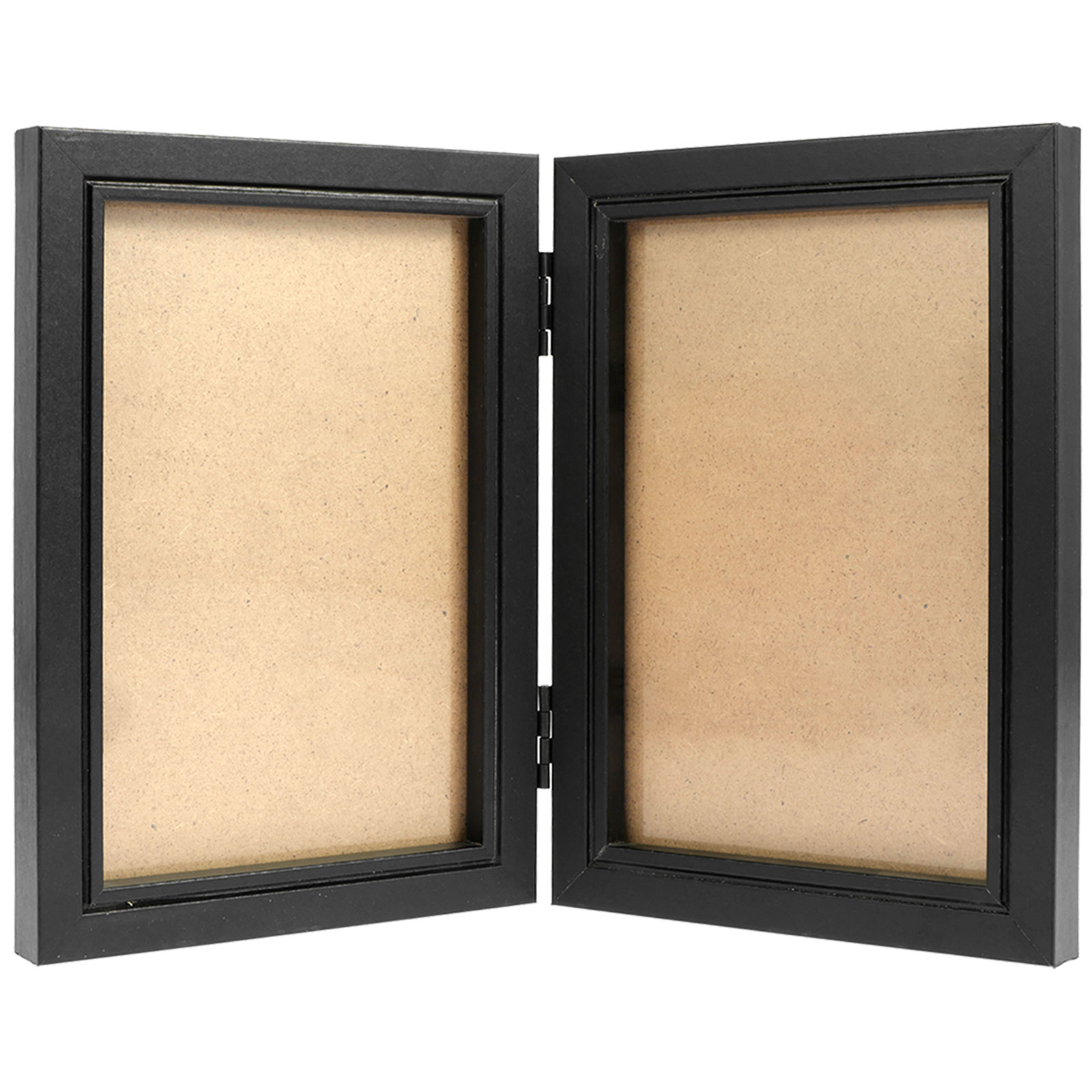 Double/Triple Photo Frame 180° Foldable Hinged Picture Frame Stand Vertically on Desktop Photo Frame with Glass Front Black: WHITE