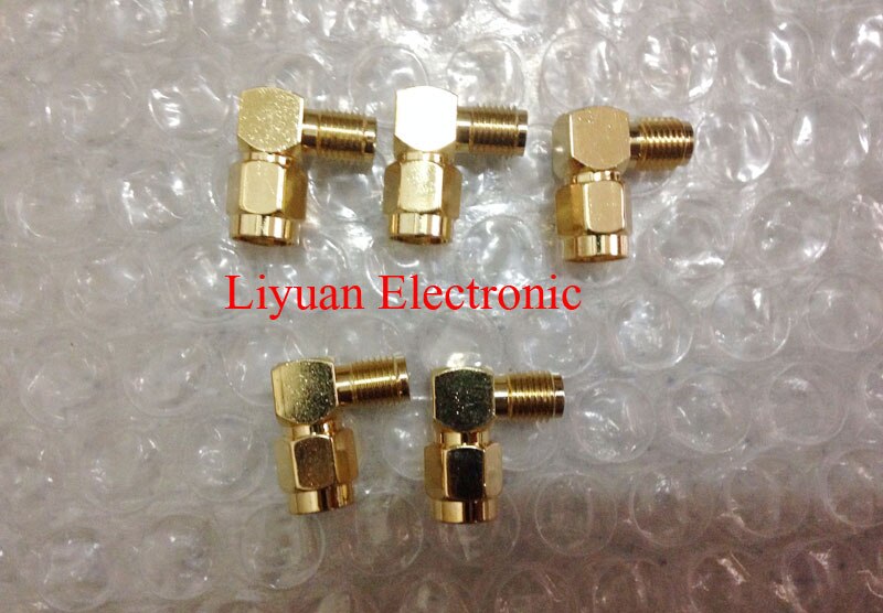 RP-SMA Male to RP-SMA female / 90 Degrees Right angle SMA adapter elbow / antenna