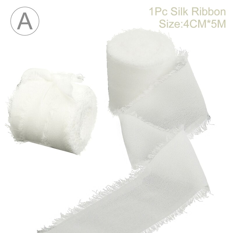 Rouleau de ruban en mousseline de soie, 5 m/rouleau, pour Bouquet de mariée, boîte d&#39;emballage en tissu, décoration pour voiture: style 1