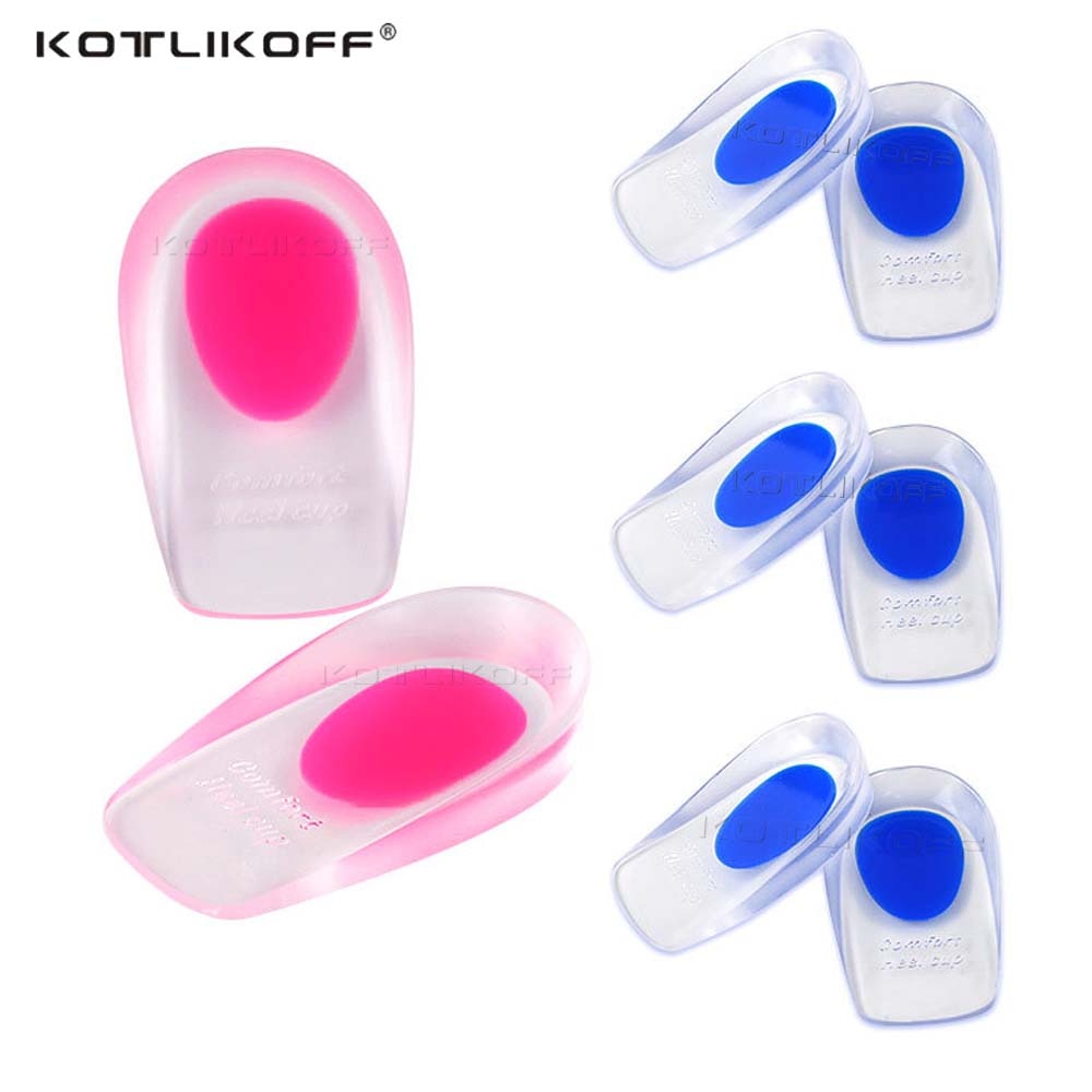 Almohadillas de Gel de silicona para talón, plantilla para aumento de altura para zapatos, insertos para fascitis Plantar, esparto de hueso y dolor de Aquiles