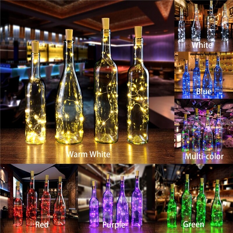 LED Cork Shaped 10LED Night Fairy String Lights Wine Bottle Lights Lamp Home DIY Cork Light for Wedding Christmas Party
