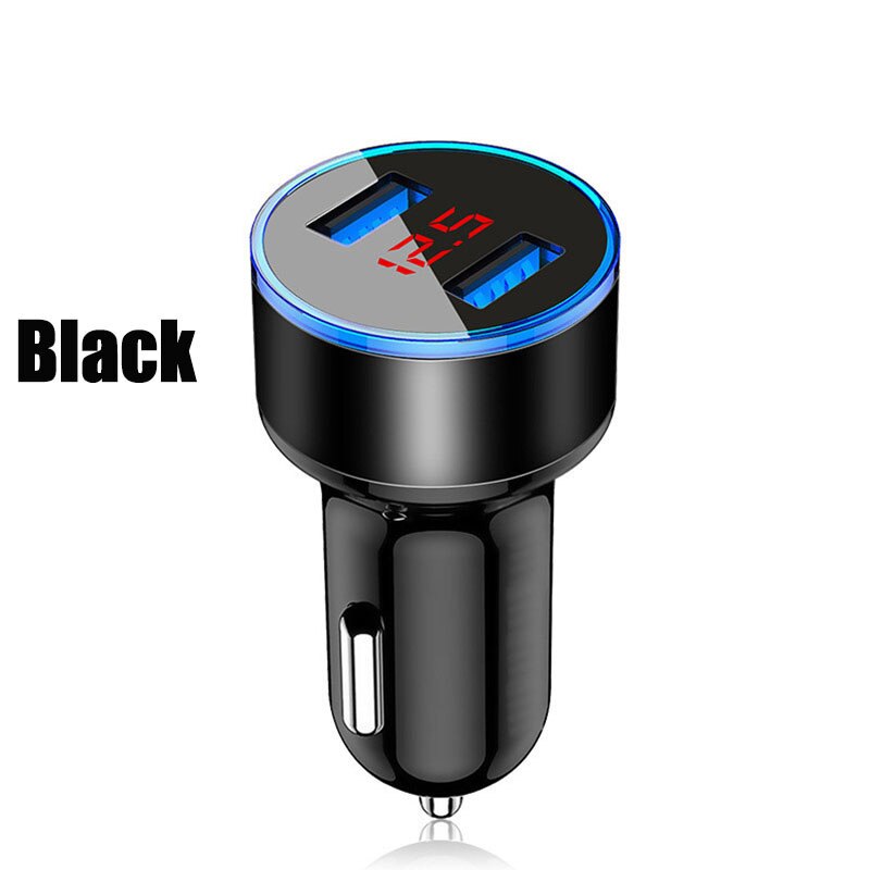 3.1A Dual USB LED Mobile Phone Fast Car Charger For Samsung A02S A32 A42 A72 5G S21 S20 FE A21S A51 A71 M31 M51 Note 20 Charger: Black