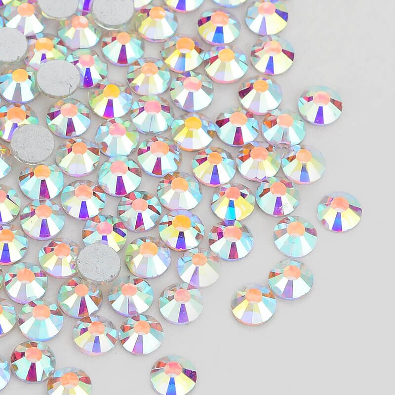 Clear Crystal AB Plaksteen Glas Rhinestones Non-HotFix voor Nail Art Decoraties