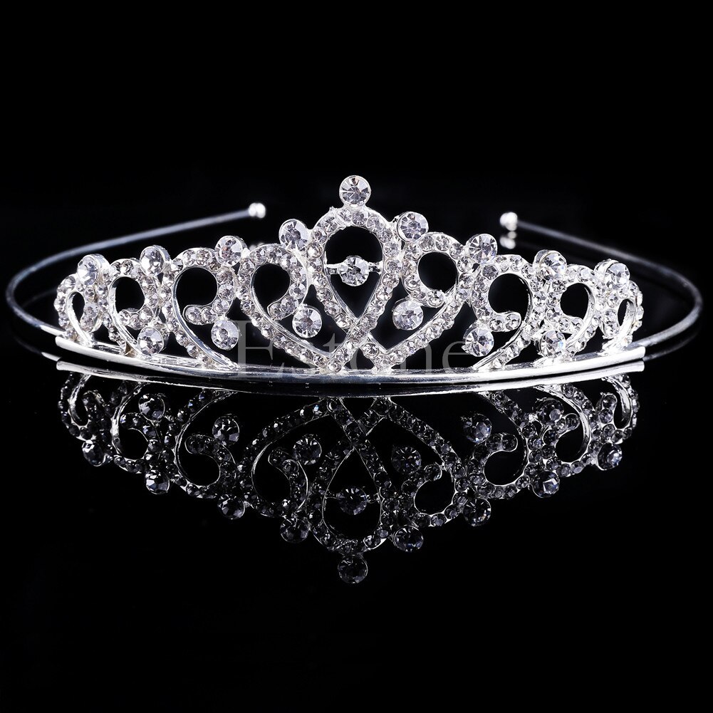 Vintage Bruiloft Bruids Kristal Strass Hoofdband Kroon Haar Accessoires Tiara U90E