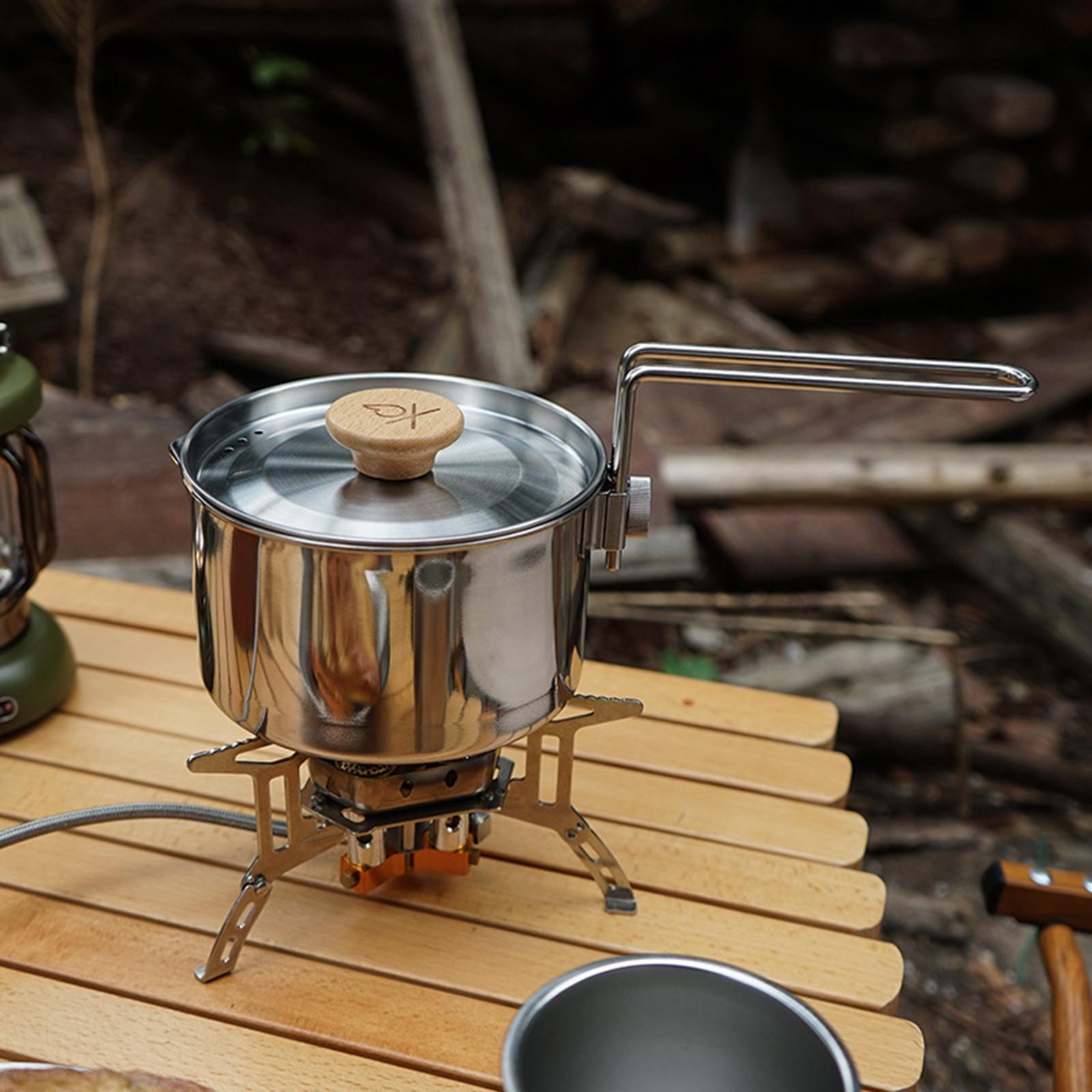 1L Grote Capaciteit Camping Waterkoker Voor Kokend Water Rvs Ultralight Koffie Pot Met Handvat Voor Wandelen Outdoor Koken