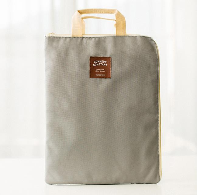 Bolsa de documentos de gran capacidad A4, maletín de negocios, carpeta de archivos para papeles, papelería, para estudiantes: gray