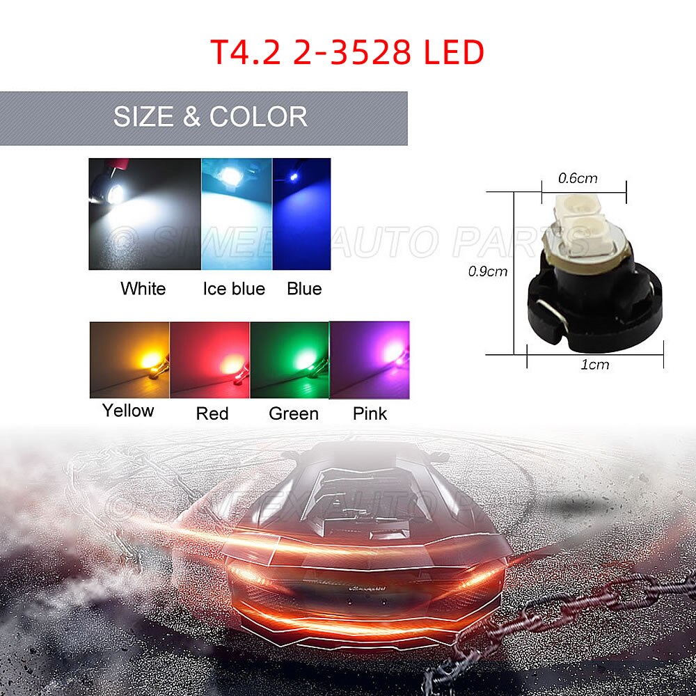 10 Uds T3 T4.2 T4.7 B8.4 B8.5 bombillas LED para salpicadero de coche Panel de instrumentos luces indicadoras de cuña lámpara de calibre 12V DC