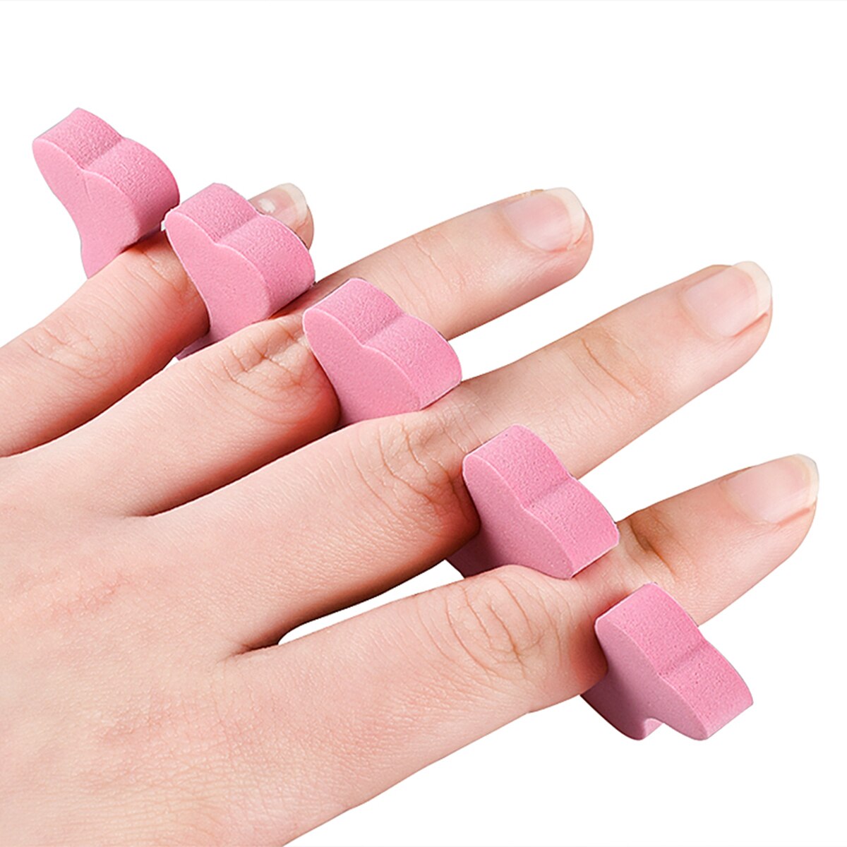 2 Stks/pak Roze Nail Art Toes Afscheiders Vingers Bezinksel Spons Soft Gel Uv Beauty Tools Polish Manicure Pedicure Professionele