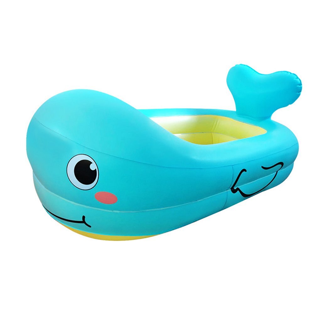 Little Yellow Duck Thickened Baby Bathtub Inflatable Pool Whale Bath Tub Infant Bathtub: Blue