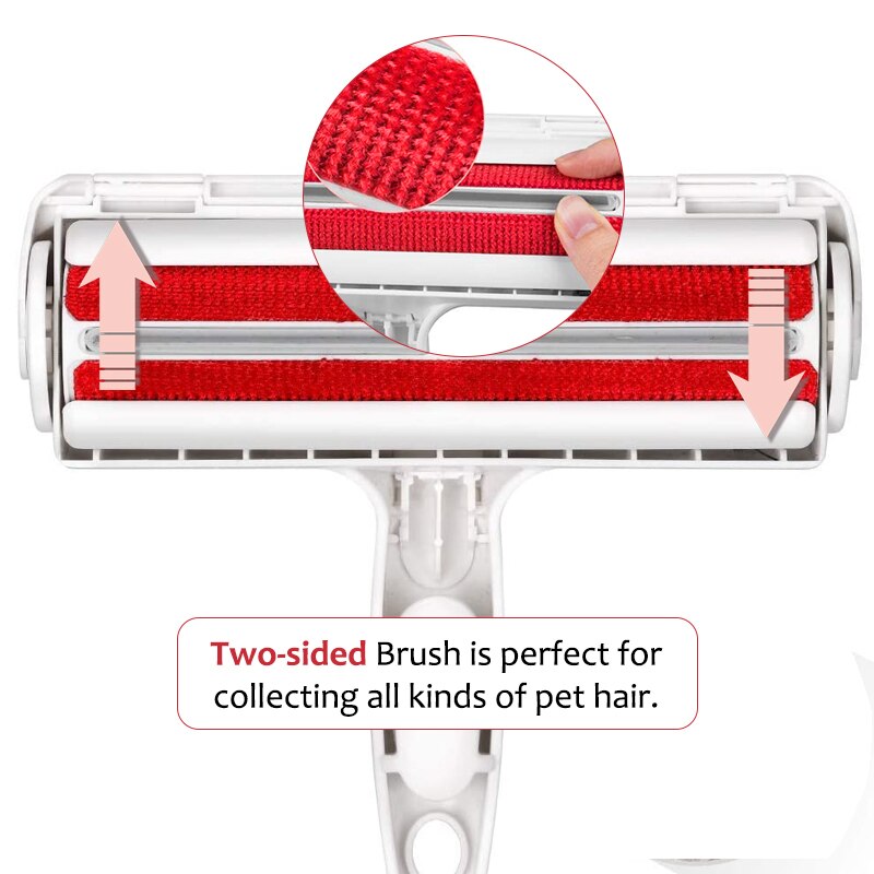 Reusable Pet Hair Remover Two Way Cat Hair Removal Tool Dog Brush Sofa Clothes Self Cleaning Slicker Brush for Dogs