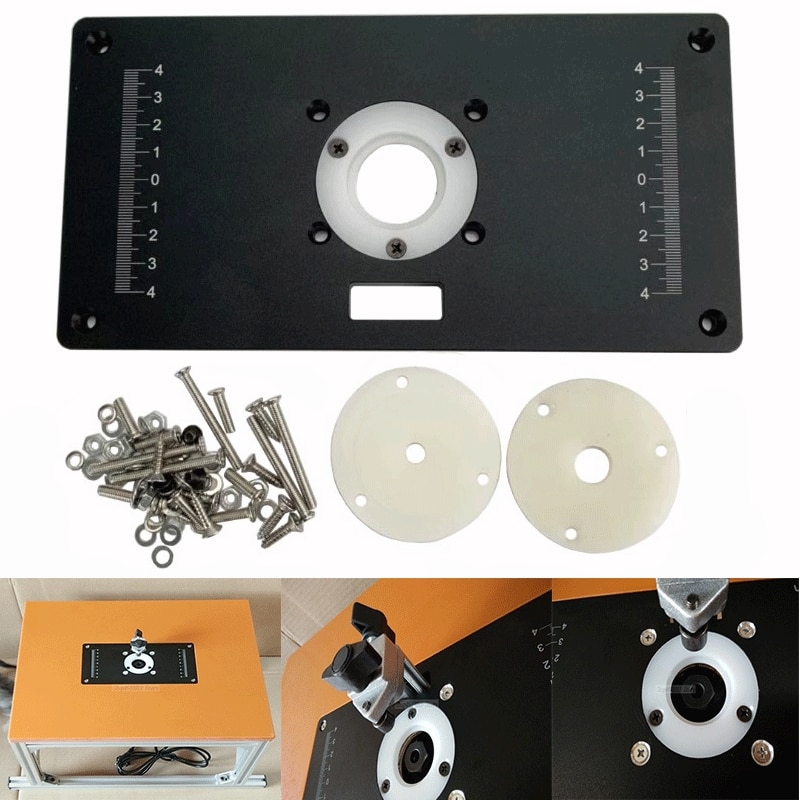 Aluminum Router Table Insert Table Plate w/ 3 Rings For Woodworking Benches Router Table Plate For RT0700C