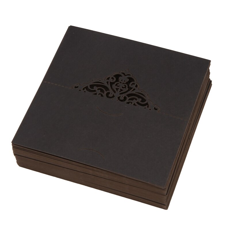 100 Pcs Table Place Cards with White Inserts Crown Tent Cards Name Cards for Wedding Banquets Buffet Bridal Black