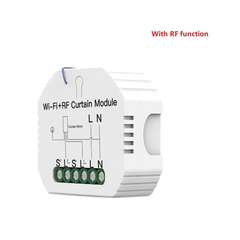 Wifi rf smart gardinmodul omkopplare rullgardiner jalusimotor timerinställning: Med rf-funktion