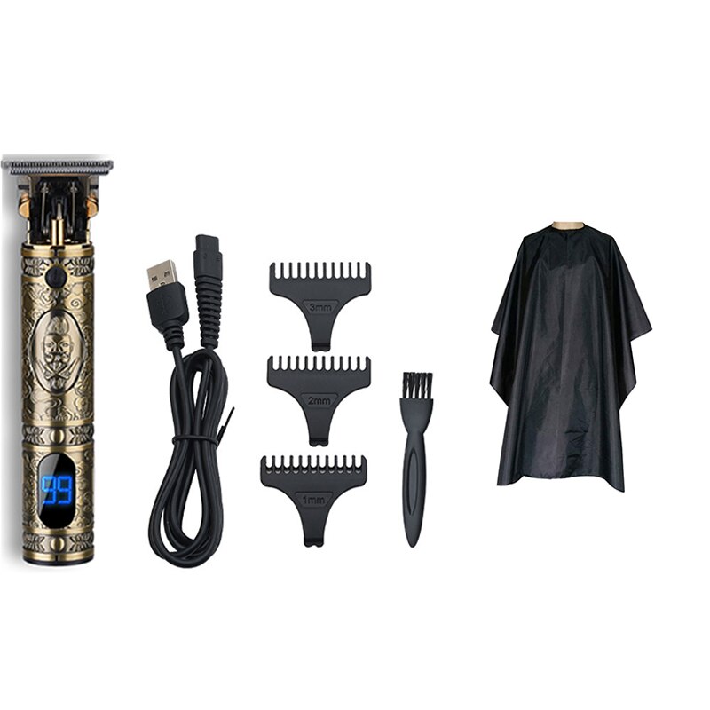 Usb Oplaadbare Tondeuse Elektrische Cordless Skelet Tondeuse Scheerapparaat Trimmer Mannen Kapper Haar Snijmachine 0Mm Scheermes: 10