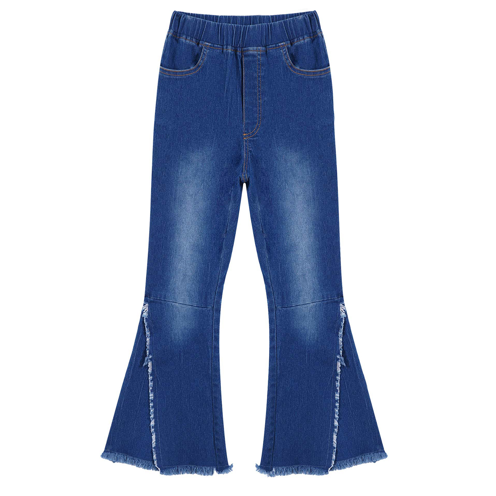 Flare Jeans Voor Kinderen Meisjes Mode Kriskras Ripped Bell-Bottom Zoom Denim Broek Tiener Casual Lange Broek Koreaanse Stijl broek: 8