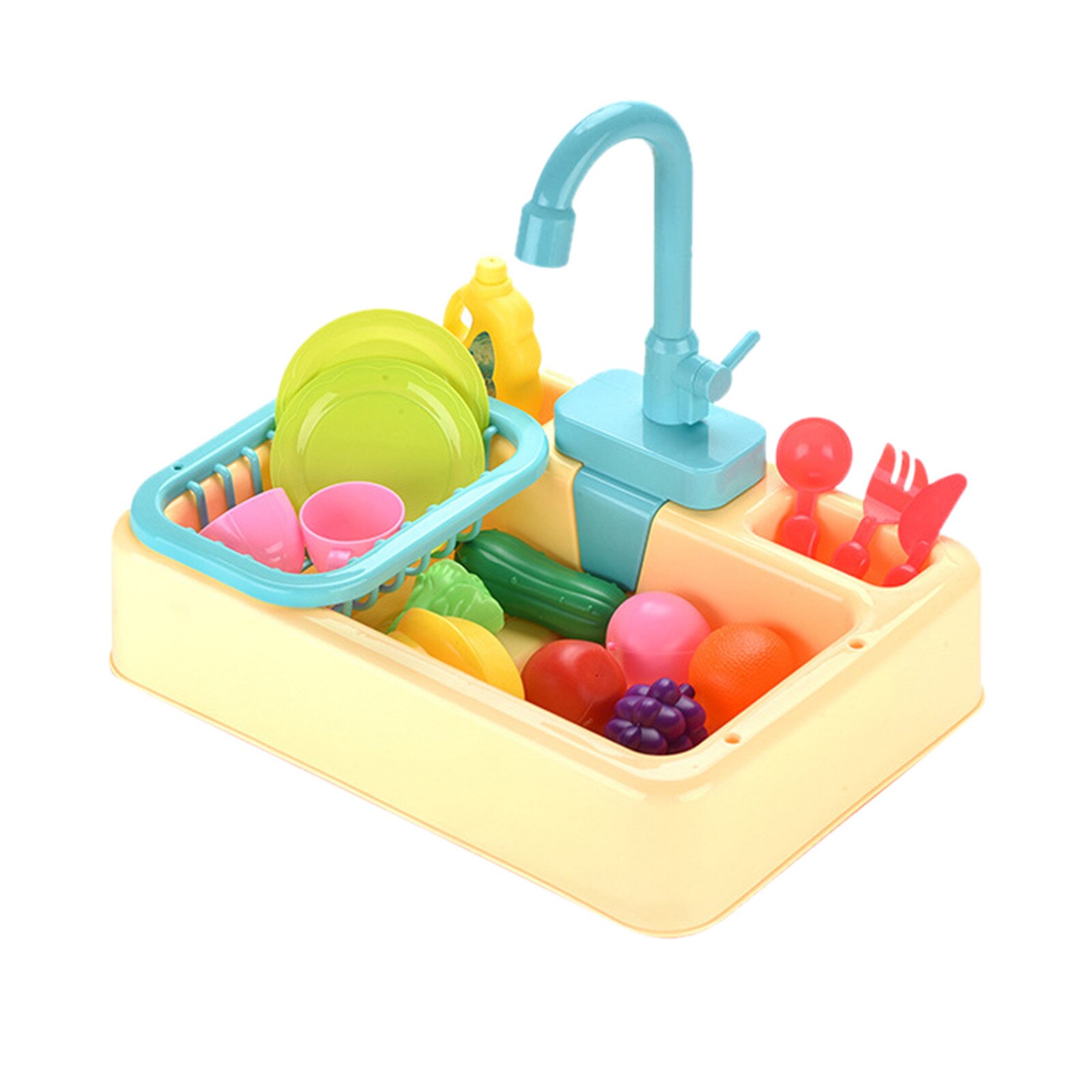 19 Stck Analog Elektrische Spülmaschine Waschbecken freundlicher Rolle Spielen Küche einstellen Spielzeug Lustige Rolle-spielen Mini Küche Simulation spielzeug: D