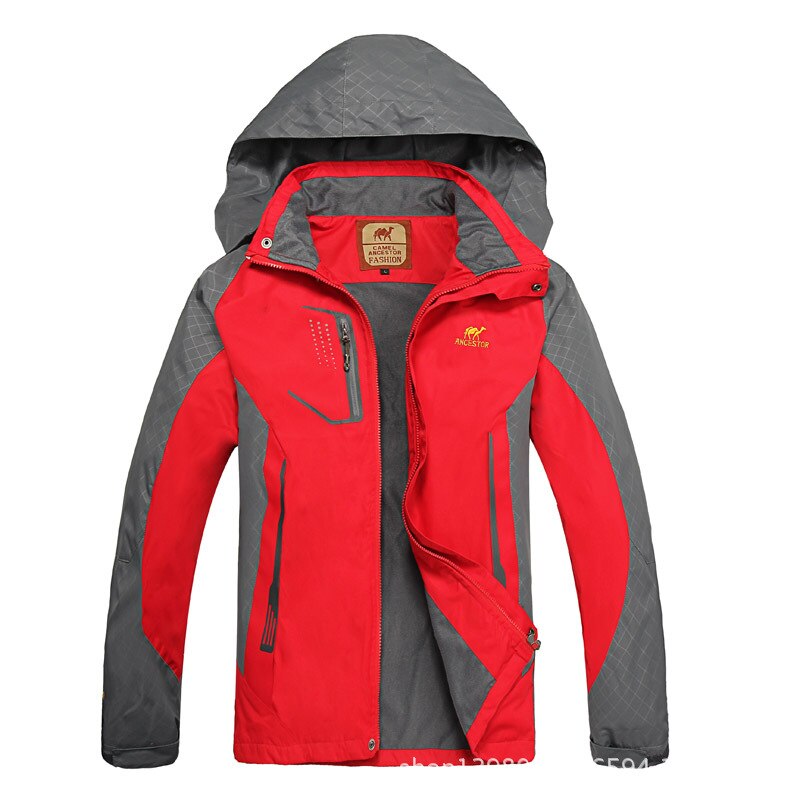 Ouma WOMEN'S Raincoat Jacket Outdoor Mountaineering Plus-sized Thin Waterproof Coat: Women s Red / L