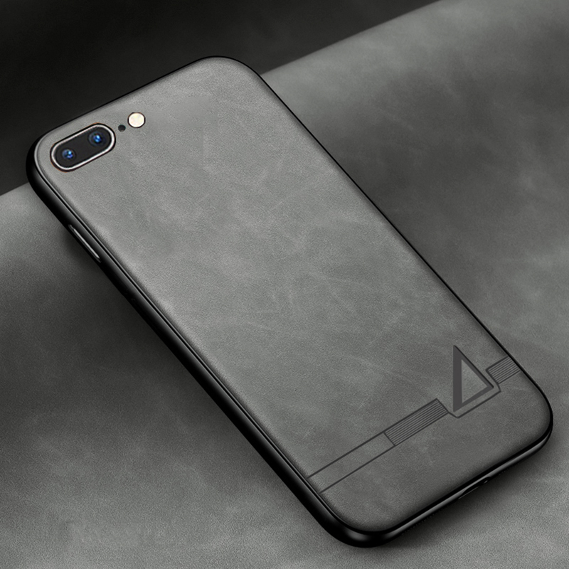 Étui en cuir souple Simple pour Apple Iphone 6 6S 7 8 Plus étui en Silicone souple TPU pour Apple Iphone se 6 6s 7 8 Plus étui: Nylon / Black