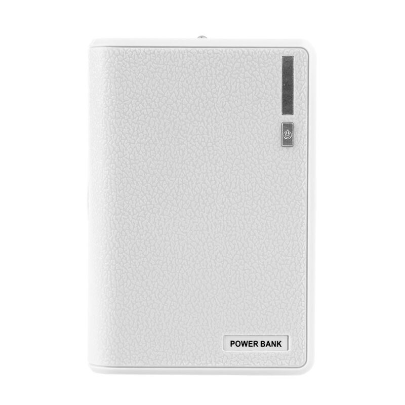 1 PC Dual USB Power Bank 4x 18650 External Backup Battery Charger Box Case For Phone: White