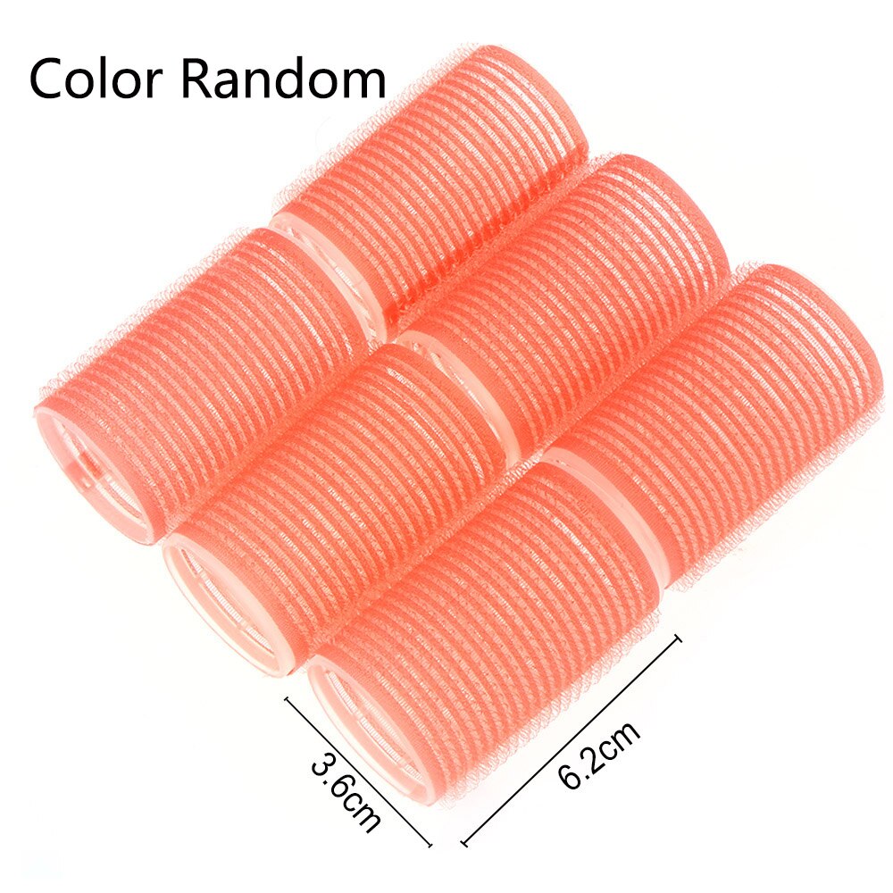 4/6/8 Stuks Zwart Nylon Self Grip Haar Rollen Onschadelijk Haar Kleverige Curler Stick Haar Kappers krulspelden Salon Diy Styling: 6pc-3.6cm