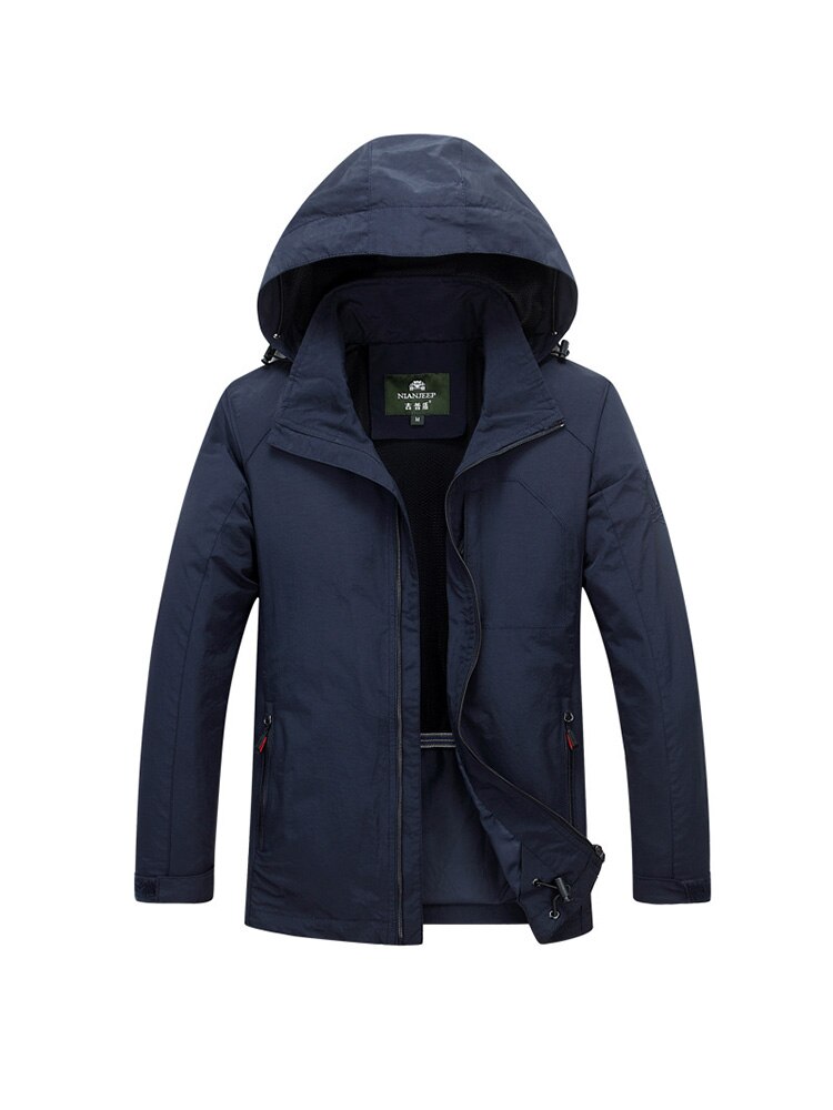 Mens chaqueta de piel chaquetas de Hip Hop hombres béisbol desmontable con capucha de ropa con forro de cuero de alta de pie Casual Slim: Dk.Blue / 4XL