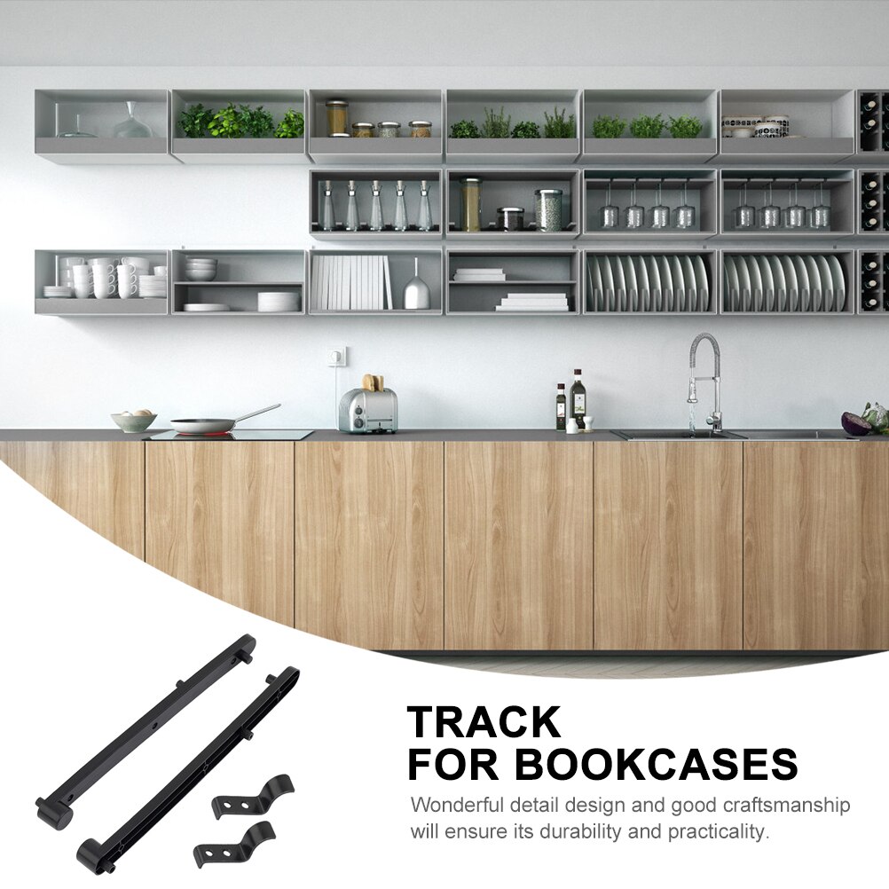 1 Set Cabinet Slides Concealed Flip-up Door Guide Track Buffer Slide Bracket