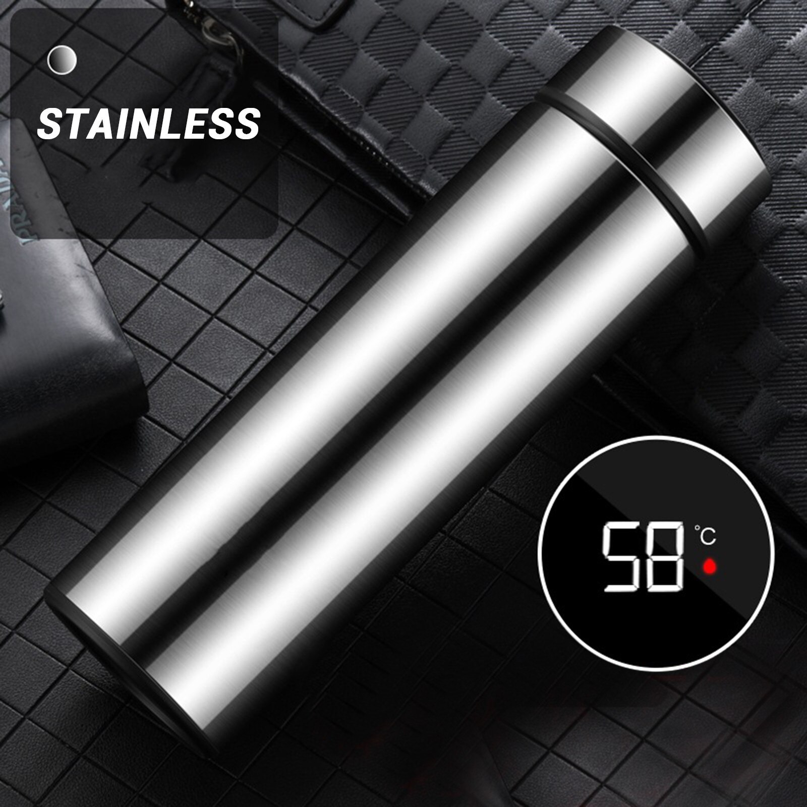 Vacuum Flask Smart Kettle LCD Screen Display Temperature Stainless Steel Leak Proof, Double Walled, Keep Drink & Cold