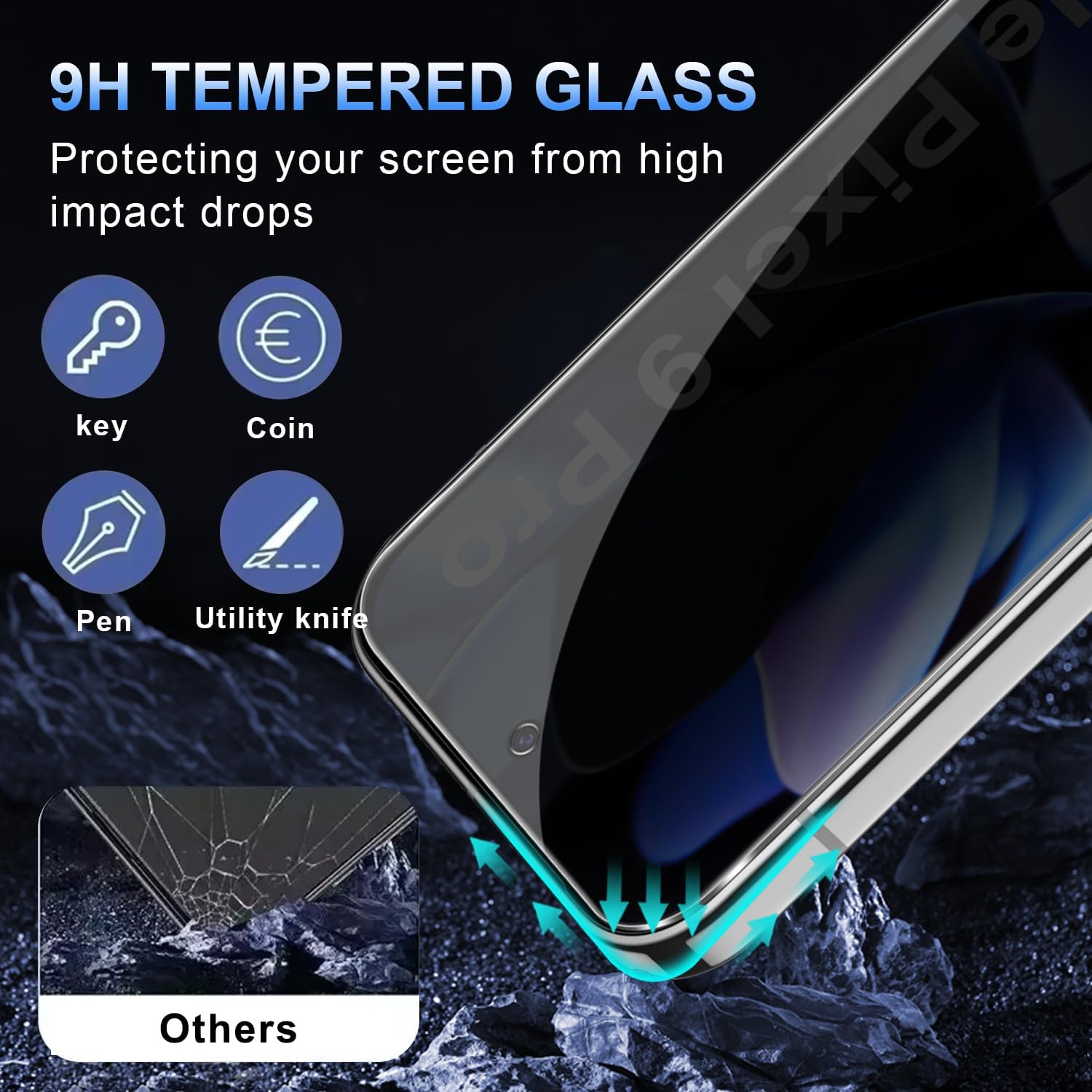 2Pcs Anti Spy Tempered Glass For Google Pixel 9/ Pixel 9 Pro Screen Protector Privacy Glass Film