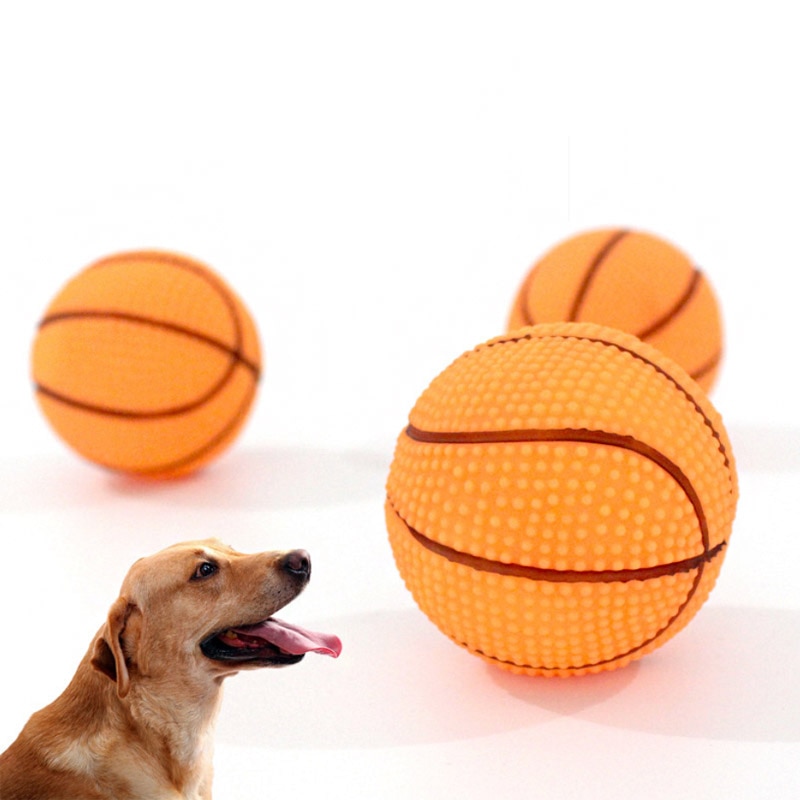 Gummi kæledyr hund basketball sjove børn kæledyr hund legetøj knirkende bold kæledyr hund kat interaktive træningsværktøjer