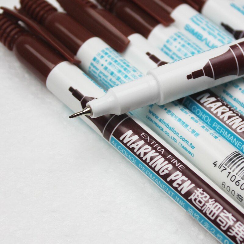 Simbalion 800 Ultra Fine Oil-based Marker Pen 0.5 mm Alcohol Base Ink 12 Colors Permanent Mark On Paper/Wood/Cloth/Metal/Glass