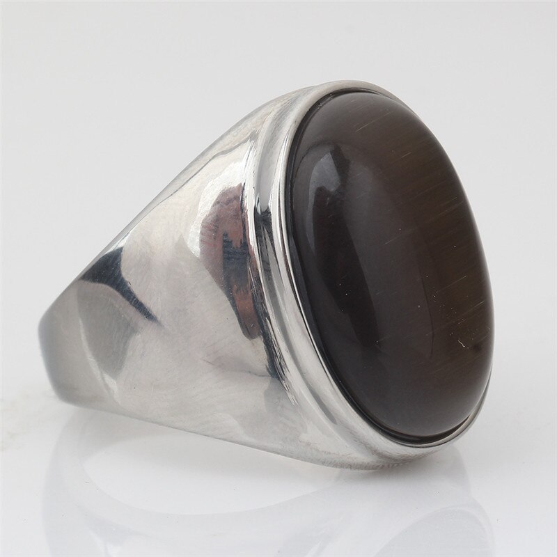 ZORCVENS Ring Rustfrit Stål Opal Oval Geometrisk Party Unisex