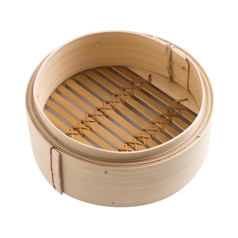 Kinesisk bambus dampkoger 8 tommer 20cm med låg - dimsum dumplings