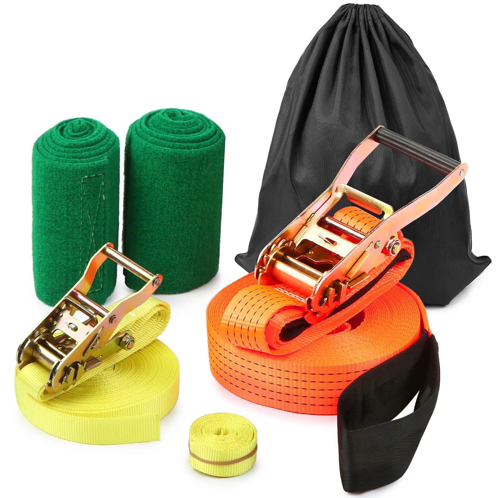 49ft Slackline Kit Met Training Lijn Arm Trainer Boom Protectors Ratchet Werk Handschoenen En Draagtas Achtertuin Voor Volwassenen Kids