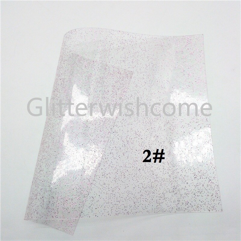 Glitterwishcome 21 x 29cm a4 størrelse vinyl til buer gennemsigtig tpu, se gennem glitter læderark til buer , gm697a