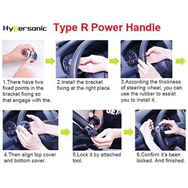 Hypersonic Black Vehicle Steering Knob Car Power Handle Spinner