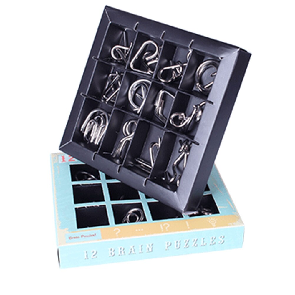 IQ test mente gioco giocattoli rompicapo filo metallico puzzle ferro collegamento sblocca gioco di interblocco anello cinese trucco magico giocattolo regalo di natale #30