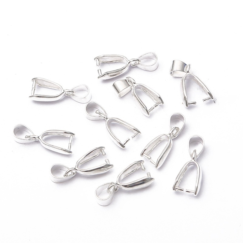 10 pièces pendentif Clip fermoir graines de Melon boucle pendentif connecteur cuivre breloque Bail perles pour résultats de bijoux bijoux à bricoler soi-même composant: 16mm / Black