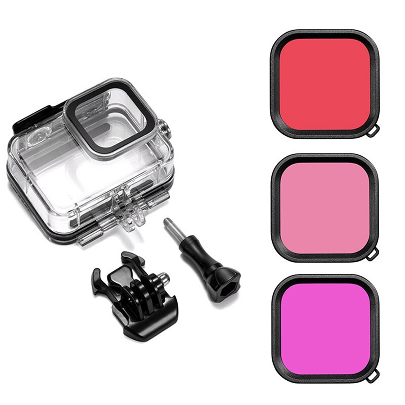 3 Pcs Filters Voor Gopro Hero 8 Waterproof Case Waterdichte Duiken Filter Camera Accessoires Und